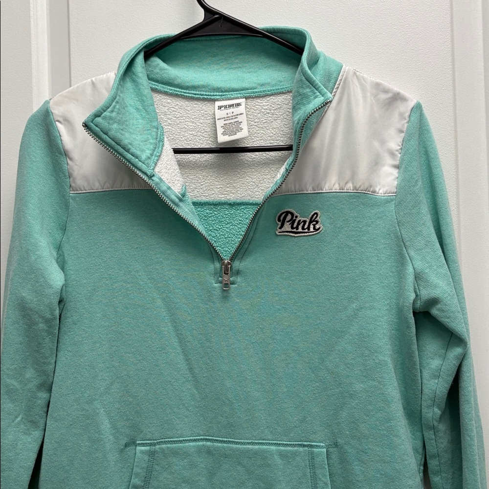 Victoria's Secret Y2K Quarter Zip Sweatshirt Size Small Love Pink - Picture 2 of 9